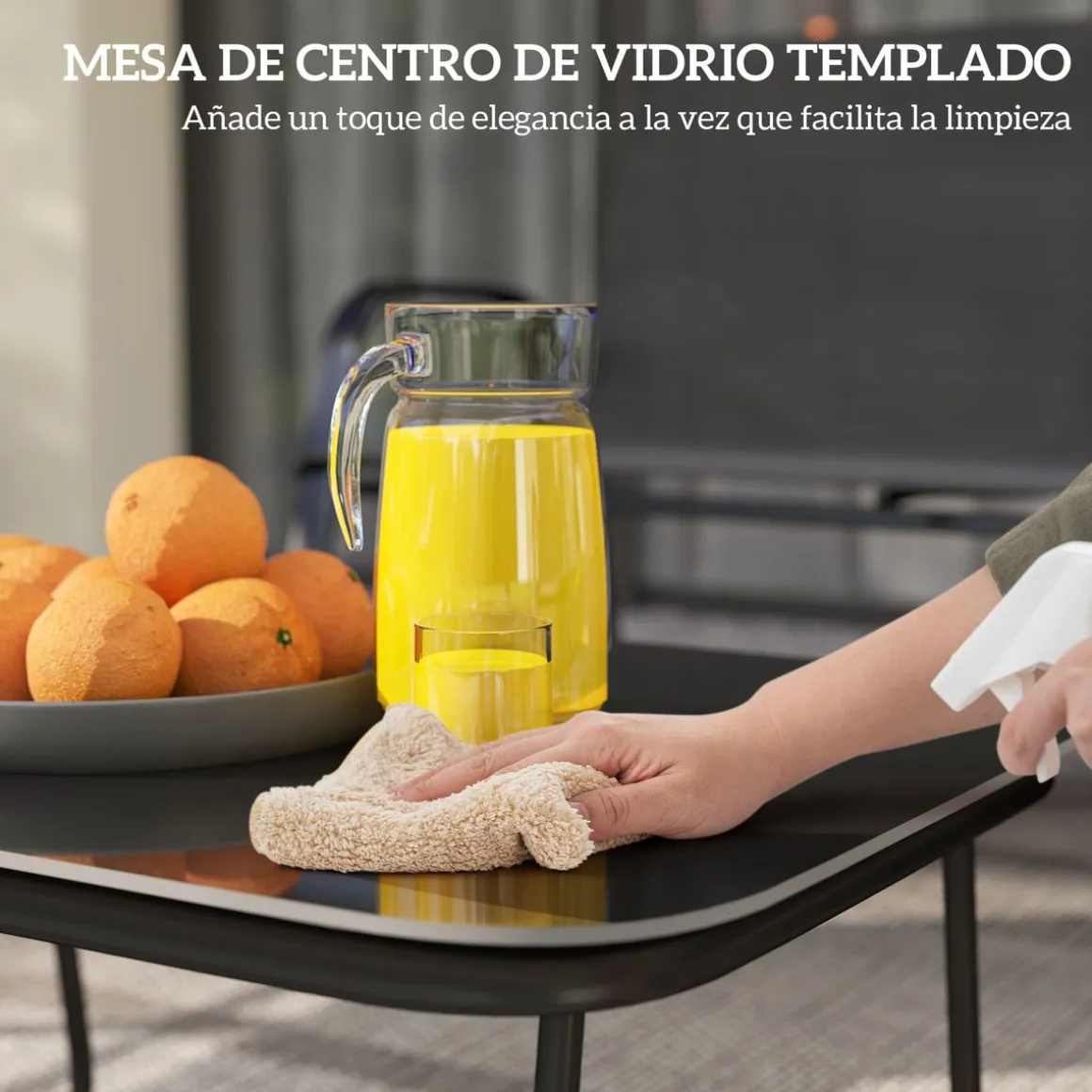 Conjunto de jardín Lunavera Outsunny 4 piezas negro