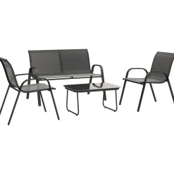 Conjunto de jardín Lunavera Outsunny 4 piezas negro