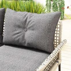 Conjunto de jardín Madagascar Outsunny sofá modular de 4 piezas + mesa natural/gris