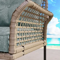 Conjunto de jardín Madagascar Outsunny sofá modular de 4 piezas + mesa natural/gris