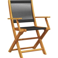 Conjunto de jardín Maddy 6 sillas + mesa natural/negro
