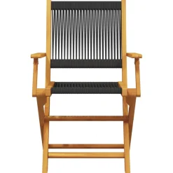 Conjunto de jardín Maddy 6 sillas + mesa natural/negro