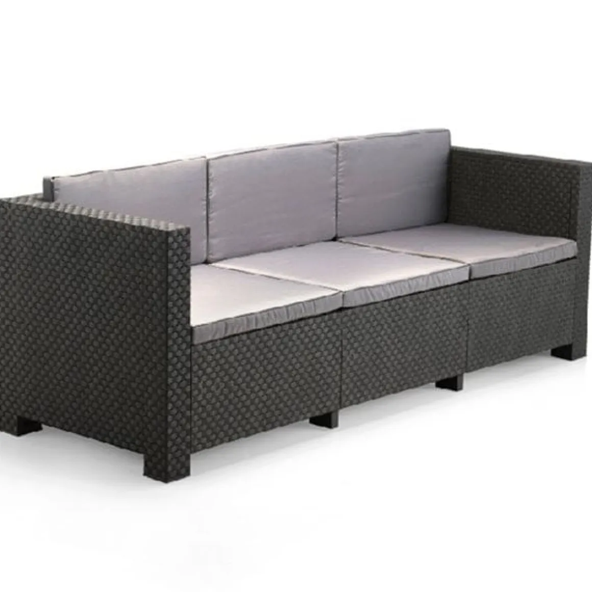 Conjunto de jardín Manhattan 4 piezas con cojines resina grafito
