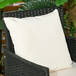 Conjunto de jardín Martín Outsunny 3 sillones + 1 mesa negro/crema