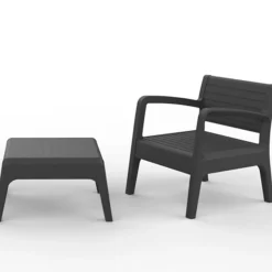 Conjunto de jardín Miami Tête à Tête Shaf 2 sillones+mesita antracita