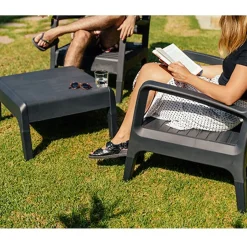 Conjunto de jardín Miami Tête à Tête Shaf 2 sillones+mesita antracita