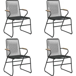 Conjunto de jardín Milán 4 sillas + mesa negro