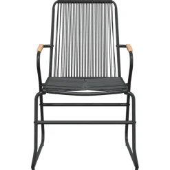 Conjunto de jardín Milán 4 sillas + mesa negro