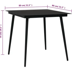 Conjunto de jardín Milán 4 sillas + mesa negro