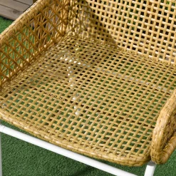 Conjunto de jardín Milán Outsunny 2 sillas + mesa natural