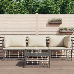 Conjunto de jardín Mosc 4 piezas con mesa de centro