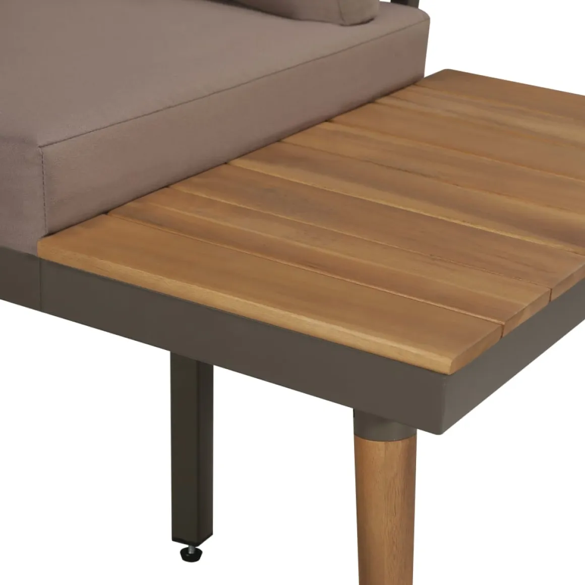 Conjunto de jardín Nara sofá esquinero + mesa gris/natural