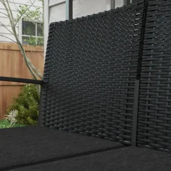 Conjunto de jardín Noire Outsunny 2 sillas + 1 sofá doble + 2 mesas negro