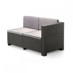 Conjunto de jardín Oasis 2 sofás + 1 mesa grafito