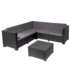 Conjunto de jardín Oasis 2 sofás + 1 mesa grafito