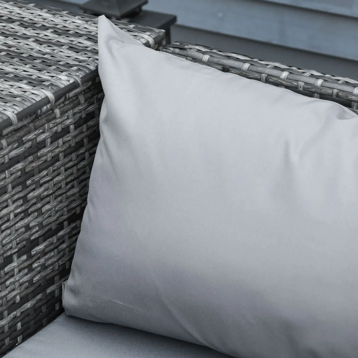 Conjunto de jardín Okavango Outsunny 2 sofás con cojines + 2 mesas gris