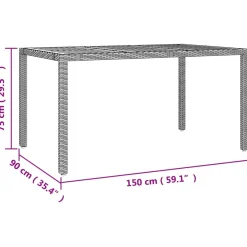 Conjunto de jardín Oporto 4 sillas + mesa con cojines gris