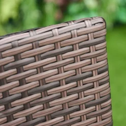 Conjunto de jardín Outsunny mesa + 2 sillones ratán marrón