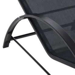 Conjunto de jardín Outsunny 2 tumbonas + 1 mesa de vidrio negro