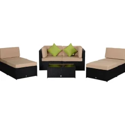 Conjunto de jardín Outsunny beige/marrón