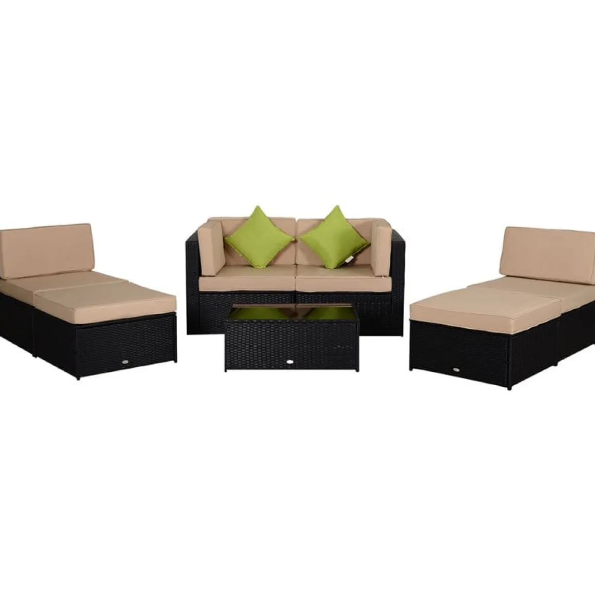 Conjunto de jardín Outsunny beige/marrón