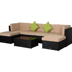 Conjunto de jardín Outsunny beige/marrón