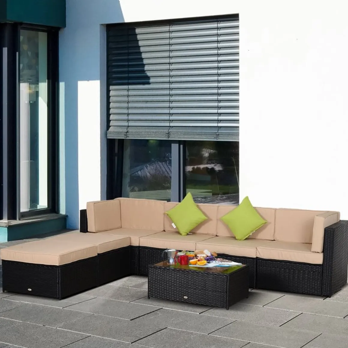 Conjunto de jardín Outsunny beige/marrón