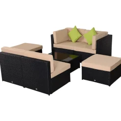 Conjunto de jardín Outsunny beige/marrón