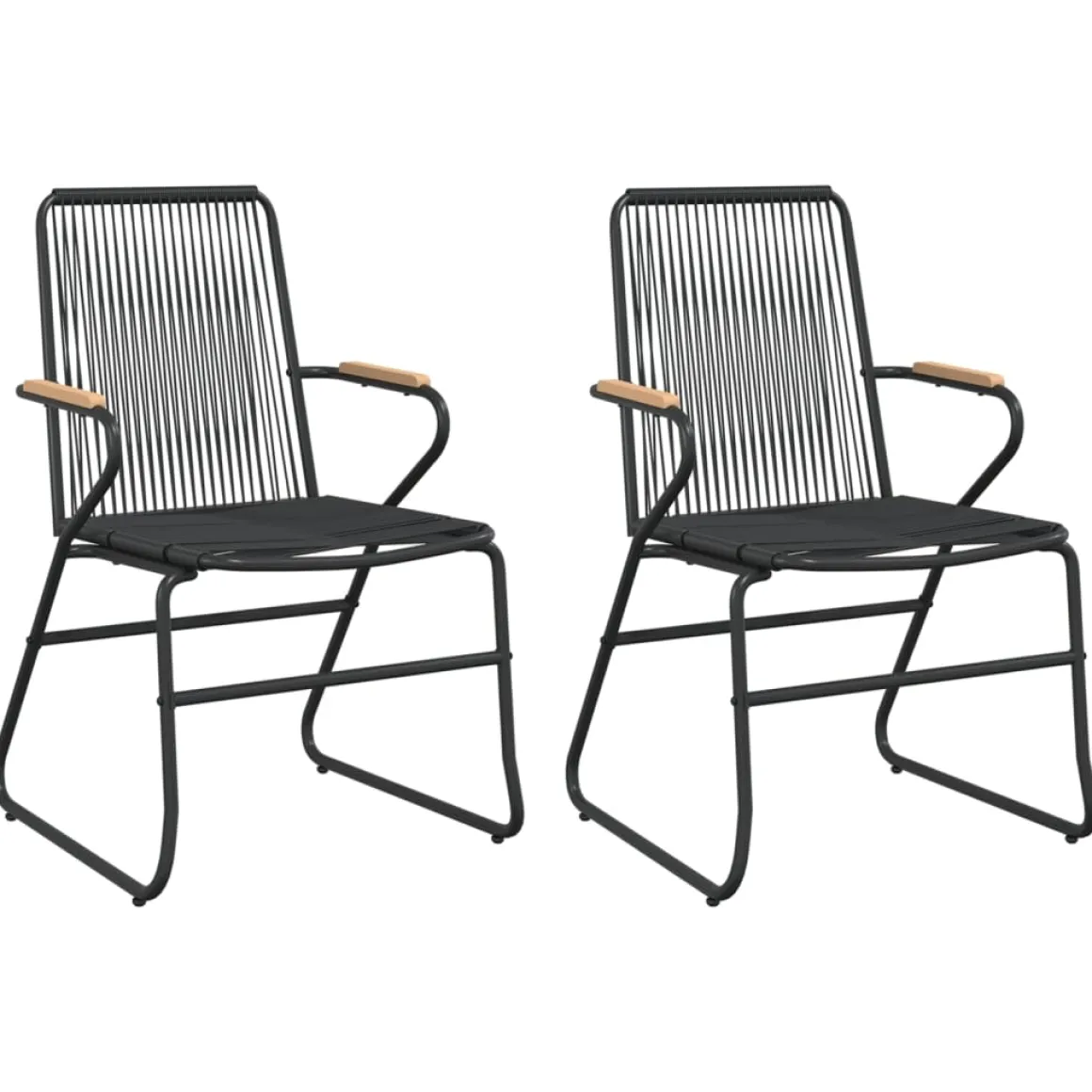 Conjunto de jardín Palermo 2 sillas + mesa negro