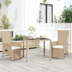 Conjunto de jardín Petunia 2 sillones + mesa beige
