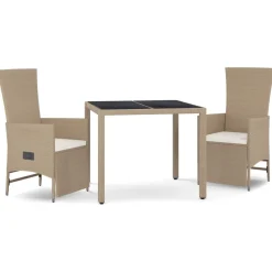 Conjunto de jardín Petunia 2 sillones + mesa beige