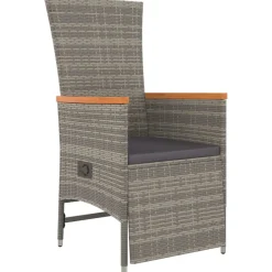 Conjunto de jardín Petunia 2 sillones reclinables + mesa gris
