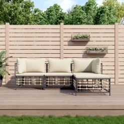 Conjunto de jardín Rafaella 4 piezas 80x214x142 cm