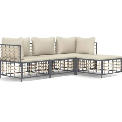 Conjunto de jardín Rafaella 4 piezas 80x214x142 cm