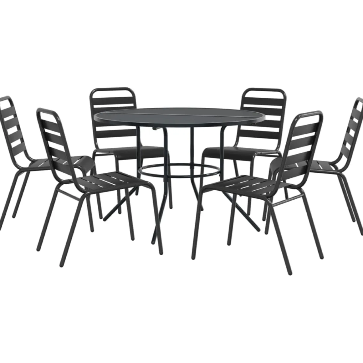 Conjunto de jardín Sartie 6 sillas + mesa negro