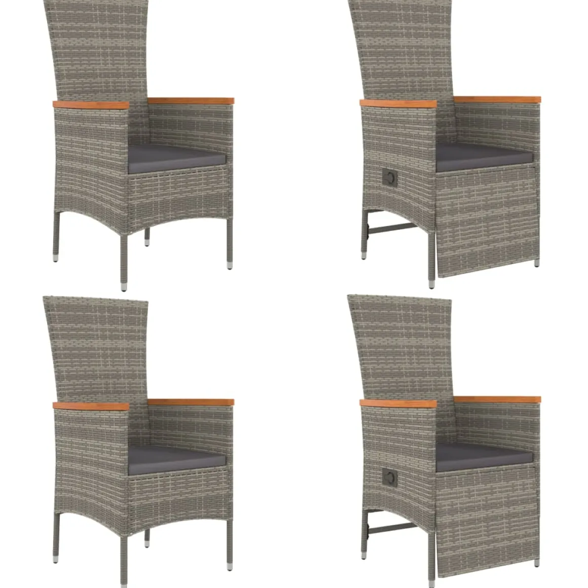 Conjunto de jardín Sintra 4 sillas + mesa gris