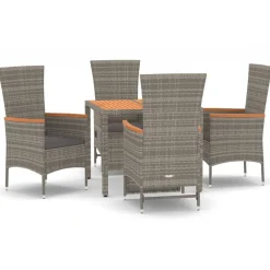 Conjunto de jardín Sintra 4 sillas + mesa gris