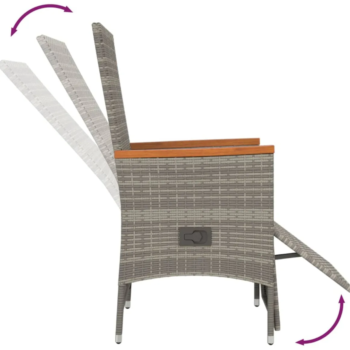 Conjunto de jardín Sintra 4 sillas + mesa gris