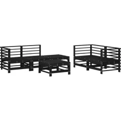 Conjunto de jardín Space 6 piezas madera maciza de pino