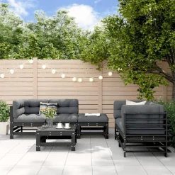 Conjunto de jardín Space 6 piezas madera maciza de pino