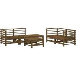 Conjunto de jardín Space 6 piezas madera maciza de pino