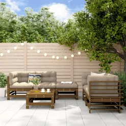 Conjunto de jardín Space 6 piezas madera maciza de pino