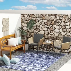 Conjunto de jardín Tauro Outsunny 2 sillas + mesa gris/natural