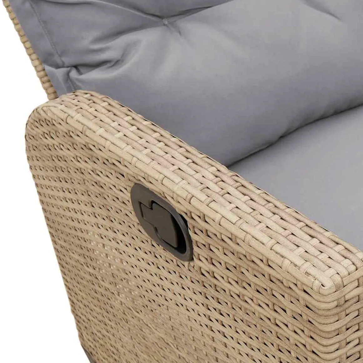 Conjunto de jardín Urki 3 plazas con cojines + reposapiés/mesa 83-91x176x138-125 cm