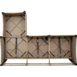 Conjunto de jardín Urki 3 plazas con cojines + reposapiés/mesa 83-91x176x138-125 cm