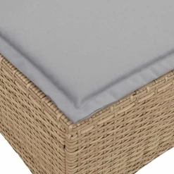 Conjunto de jardín Urki 3 plazas con cojines + reposapiés/mesa 83-91x176x138-125 cm