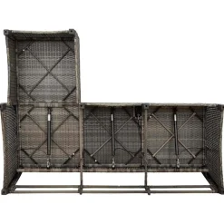Conjunto de jardín Urki 3 plazas con cojines + reposapiés/mesa 83-91x176x138-125 cm
