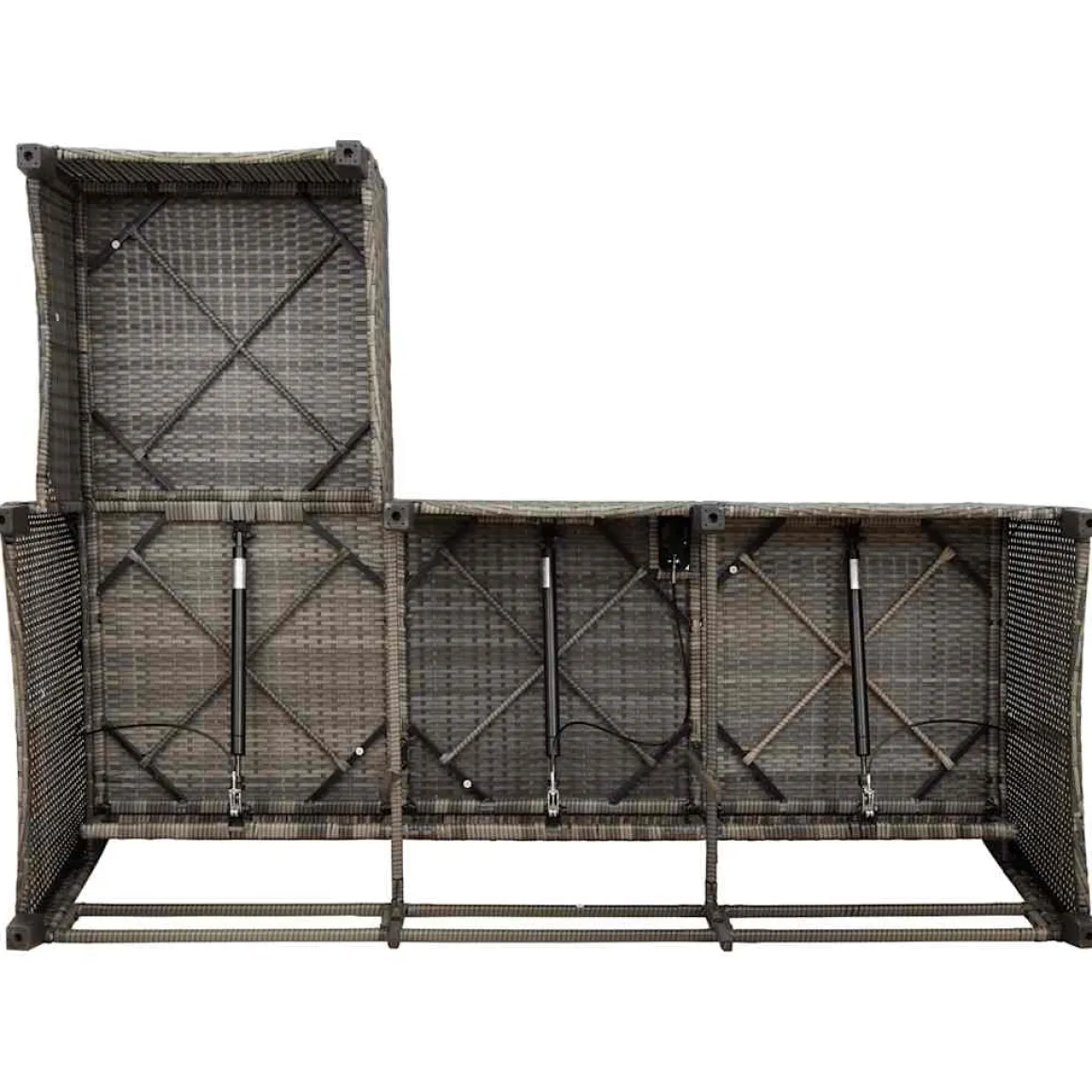 Conjunto de jardín Urki 3 plazas con cojines + reposapiés/mesa 83-91x176x138-125 cm