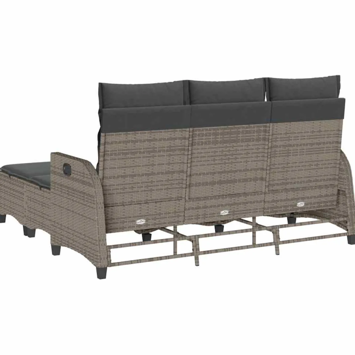 Conjunto de jardín Urki 3 plazas con cojines + reposapiés/mesa 83-91x176x138-125 cm