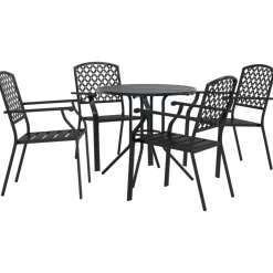 Conjunto de jardín Victoria 4 sillas + mesa negro
